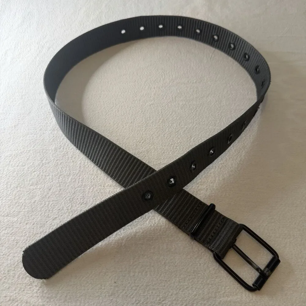 Men Nylon Canvas Waist Belt Casual Jeans Waistbands Alloy Pin Buckle Simple Army